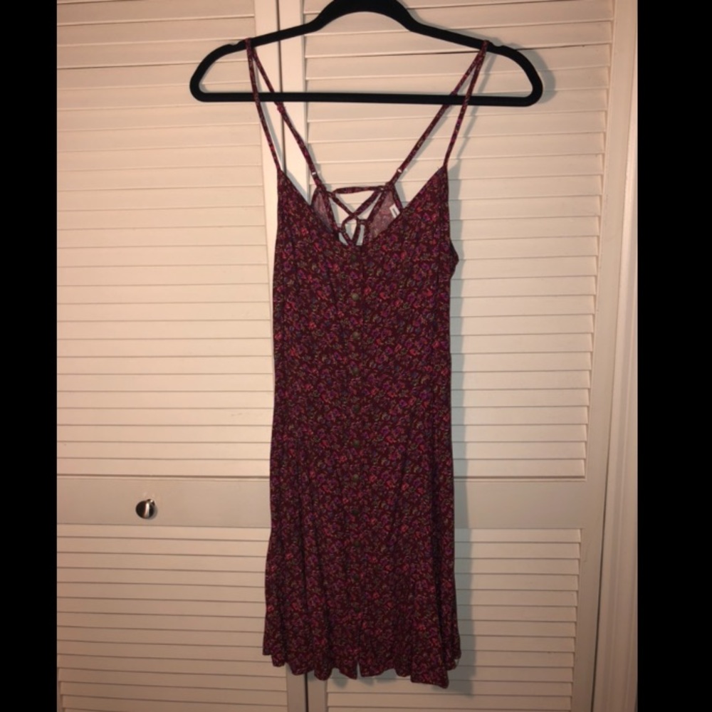American Eagle Lace Up Floral Dress